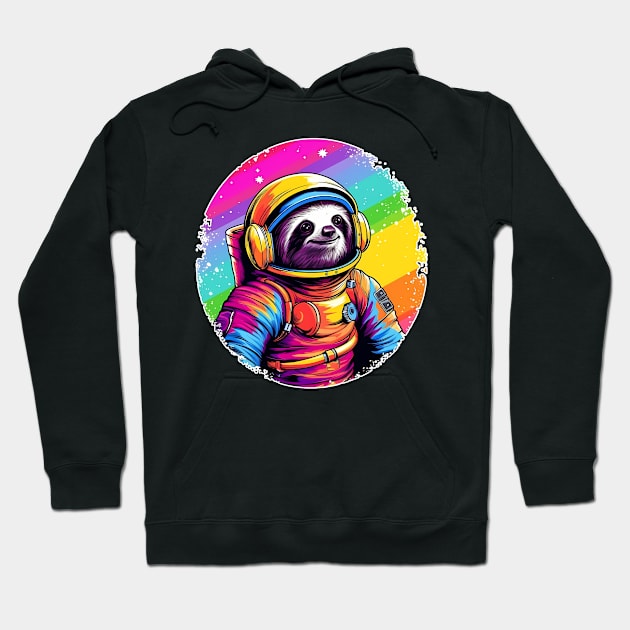 Rainbow Sloth Astronaut Hoodie by Czajnikolandia